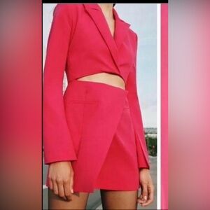 Zara hot pink dress.